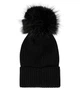 Шапка женская Moncler Patch Pompom Beanie Hat MB-10007 Black - изображение 2