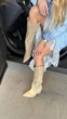 Женские демисезонные сапоги казаки ShoesBand Песочного цвета натуральная замша 39 (25 см) (S49021д) - изображение 2