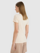 T-shirt damski bawełniany 4F 4FWSS25TTSHF2351-083S XL Beżowy (5905700409724) - obraz 2