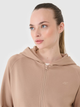 Bluza damska rozpinana streetwear z kapturem 4F 4FWSS25TSWSF1620-83S XS Beżowa (5905700408321) - obraz 5