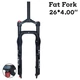 Вилка для фэтбайка Bolany 26х4.0" 120мм Disc 1-1/8" усиленная для fatbike Черная - изображение 1