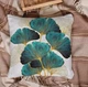 Декоративная квадратная наволочка для подушки GINKGO LEAVES-A односторонняя наволочка на молнии с принтом растений / листьев гинкго, 45х45 см, зеленая (98036194) - изображение 2
