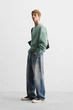 Світшот з вареним ефектом Zara L світло-зелений 4393/310/912 - зображення 4