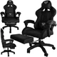 Кресло геймерское Dunmoon 24243 с подставкой для ног Black - изображение 11