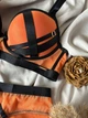 Комплект бюстгальтер push-up + трусики слипы 2351 Weiyesi оранжевый 80C - изображение 5