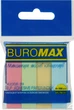 Набор бумажных закладок 12 шт с клейким слоем Buromax 51х12 мм 4 блока по 100 листов Ассорти (BM.2306-99) - изображение 1