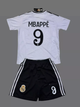 Форма футбольна дитяча Mbappe (Мбапе) 9 Real Madrid 24/25, нар. 26 зріст 140-145см. біла футболка, чорні шорти - зображення 4