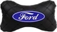 Подушка на подголовник EVAtech ECO 27 х 16 см Ford Черная с черной нитью (SPCRBBV010) - изображение 1