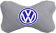 Подушка на подголовник EVAtech ECO 27 х 16 см Volkswagen Серая с серой нитью (SPCRGGVV033) - изображение 1