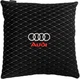Подушка EVAtech 40 х 40 см Audi Чорна з білою ниткою (SPBALMRBWV003) - зображення 1