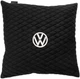 Подушка EVAtech 40 х 40 см Volkswagen Черная с черной нитью (SPBALMRBBV032) - изображение 1