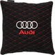 Подушка EVAtech 30 х 30 см Audi Черная с красной нитью (SPSALMRBRV003) - изображение 1