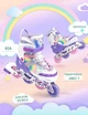 Роликовые коньки раздвижные Inline Skates PU свет размер 34-38 стелька 21-23,5 см Violet (61203-М) - изображение 2