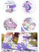 Роликовые коньки раздвижные Inline Skates PU свет размер 34-38 стелька 21-23,5 см Violet (61203-М) - изображение 4