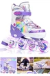 Роликовые коньки раздвижные Inline Skates PU свет размер 34-38 стелька 21-23,5 см Violet (61203-М) - изображение 6