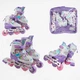 Роликовые коньки раздвижные Inline Skates PU свет размер 34-38 стелька 21-23,5 см Violet (61203-М) - изображение 12