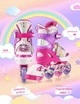 Роликовые коньки раздвижные Inline Skates PU свет размер 29-33 стелька 18-20,5 см с шлемом и защитой Pink (3746347574) - изображение 8