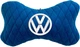 Подушка на подголовник EVAtech 27 х 16 см Volkswagen Голубая с голубой нитью (SPALMRLLV032) - изображение 1