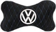 Подушка на подголовник EVAtech 27 х 16 см Volkswagen Черная с синей нитью (SPALMRBLV032) - изображение 1