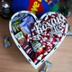 Подарочный бокс сердце с принтом «Love is...» со сладостями и 101 причиной "Почему я тебя люблю" (ar167) - изображение 1