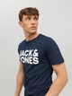 Футболка хлопковая длинная мужская Jack & Jones 12151955 L Темно-синяя (5714487088233) - изображение 6