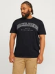 Футболка хлопковая длинная мужская Jack & Jones 12258871 5XL Черная (5715603703320) - изображение 1