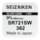 Батарейка годинникова срібно-цинкова Seiko 362 SR721SW (SR58, G11), 1.55V, блістер 1шт - зображення 1