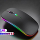 Беспроводная мышка Magic RGB подсветка USB зарядка бесшумная со встроенным аккумулятором Bluetooth+2.4G Черная - изображение 1