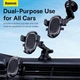 Автомобільний тримач для телефону Baseus UltraControl Pro Series Clamp-Type Car Holder Set для кріплення на панель/торпедо/лобове скло/дефлектор (C40351600113-00) Black - зображення 3