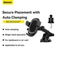 Автомобільний тримач для телефону Baseus UltraControl Pro Series Clamp-Type Car Holder Set для кріплення на панель/торпедо/лобове скло/дефлектор (C40351600113-00) Black - зображення 14