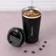 Термочашка Coffee з датчиком температури 380 мл чорна Yiwu HPGM5821B - изображение 1
