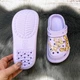Кроксы детские для девочки Fashion сиреневые с джибитсами и цепочками 5653 30/31р (19,5 см) - изображение 8