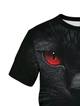 Футболка мужская NEW Cat with red eyes стильная c рисунком, черный, XL - изображение 3