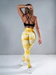 Жіночі Лосіни та Легінси з ефектом push up пушап з Високою Посадкою Спортивні Безшовні Мармурові Тай Дай Світло-жовтий S (70024) - зображення 2