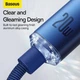 Кабель для iPhone на 2м. Type-C to Lightning Crystal Shine Series 20W Blue, Baseus для зарядки и передачи данных (CAJY000303) - изображение 7