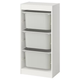 Стелаж с 3-контейнерами TROFAST 46x30x94 см IKEA 495.752.04 белый / серый - изображение 1