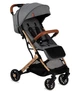 Прогулянкова коляска MoMi Estelle Grey gold дитяча коляска візок коляска для прогулянок легка компактна маневрена з регулюванням спинки та капюшоном до 15 кг зручна модель коляски з ручкою для транспортування - зображення 2