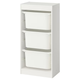 Стелаж с 3-контейнерами TROFAST 46x30x94 см IKEA 295.751.96 белый / белый - изображение 1