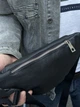 Чоловіча сумка через плече бананка з натуральної шкіри чорна - зображення 3