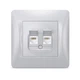 Комп'ютерна/телефонна розетка RJ45/RJ11 CAT6/CAT3 срібний шовк VIDEX BINERA (VF-BNSK2PC6TF3-SS) - зображення 2