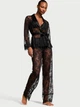 Спокуслива Мережевна Піжама (сорочка + штани) Victoria's Secret Rose Lace Long Pajama Set XS Regular Чорний (25435) - зображення 1