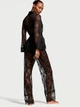 Спокуслива Мережевна Піжама (сорочка + штани) Victoria's Secret Rose Lace Long Pajama Set XS Regular Чорний (25435) - зображення 3