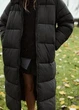 Довгий Зимовий Пуховик ZARA Women's Water and Wind Protection S Чорний (21455) - изображение 7