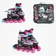 Роликовые коньки раздвижные Best Roller PU свет размер 34-37 стелька 21-23,5 см Pink/Black (71422-М) - изображение 4