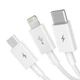 Кабель зарядки 3в1 Baseus Superior Series Fast Charging 3-in-1 (Micro USB+Lightning+Type-C) 3.5A (1.5m) White - изображение 3