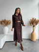 Женское платье-рубашка длины миди Le'Katrin 5514-1XXL Шоколадный - изображение 3