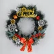 Новогодний венок 40 см Merry Christmas микс красный - изображение 1
