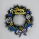 Новорічний вінок 40 см Merry Christmas синій - зображення 4