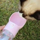 Пляшка-поїлка для тварин Semi Pets Feeder 255 мл + 200 мл 2 відділення, Pink з пакетами та лопаткою - зображення 2