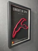 Об'ємна Рамка з 3D Трасою Circuit de Spa-Francorchamps / Stavelot, Belgium / Спа-Франкоршам в Масштабі 1:40 000 Red Matte / Frame 32x23x3 - зображення 2